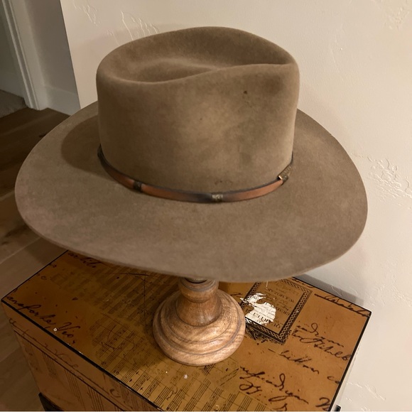 VTG The Roundup 4X Beaver Quality Western Hat Leather Metal Strap SZ 6 3/4 - Picture 4 of 14